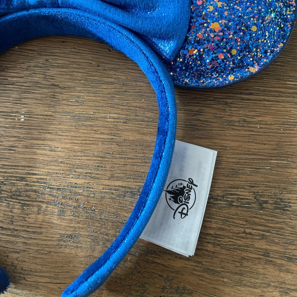 Disney Parks Royal Blue and Gold Glitter Minnie Mouse Ear Headband. - Picture 2 of 4